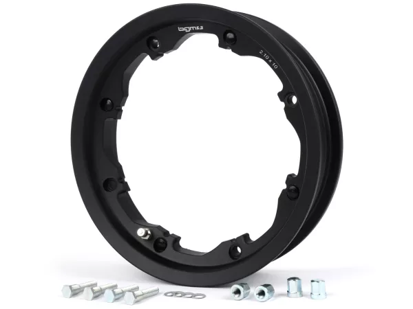 Llanta -BGM PRO, tubeless, 2.10-10 pulgadas aluminio- Lambretta LI Series 1-3, LI S, SX, TV Series 2-3 - negro mate