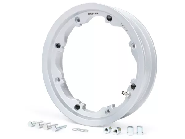 Llanta -BGM PRO, tubeless, 2.10-10 pulgadas aluminio- Lambretta LI Series 1-3, LI S, SX, TV Series 2-3 - Plata