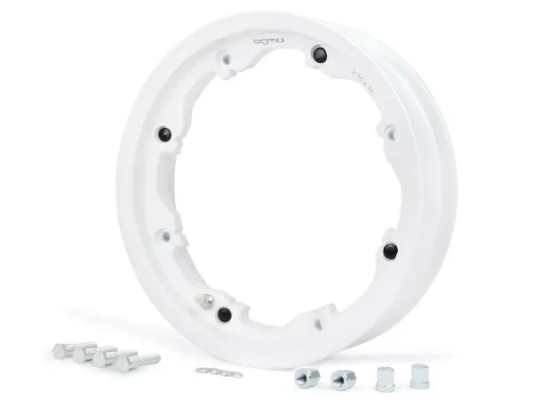 Llanta -BGM PRO, tubeless, 2.10-10 pulgadas aluminio- Lambretta LI Series 1-3, LI S, SX, TV Series 2-3 - blanca