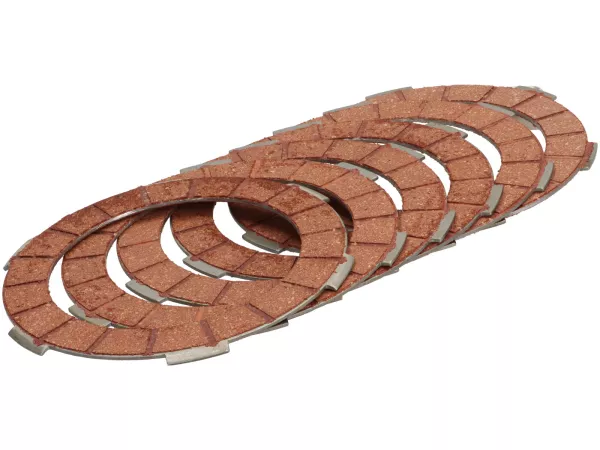 Clutch friction plate set -BGM PRO Superstrong Racing Red- Lambretta LI, LIS, SX, TV (series 2-3), DL, GP - 6 plates