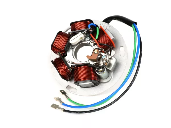 Accensione -BGM ORIGINALE (accensione a contatto, 3 cavi, 12V, AC)- Vespa PX - P125X, P150X, versione italiana senza batteria, con sistema di lampeggio a 4 vie