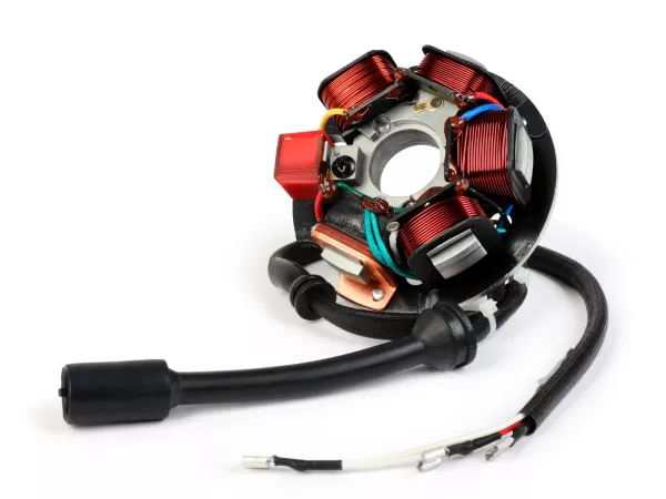 Allumage -BGM PRO stator HP V2.5 silicone- Vespa PK XL - 5 bobines, 8-câble (connecteur rond à 5 broches) - pour les véhicules avec batterie