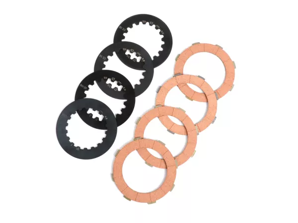Koppelingsvoering set incl. stalen platen -BGM ORIGINAL Vespa Cosa2- geschikt voor koppelingskorf Vespa Cosa2/FL (1992-), PX (1995-), Superstrong, Scooter & Service, MMW, Ultrastrong - 4-discs