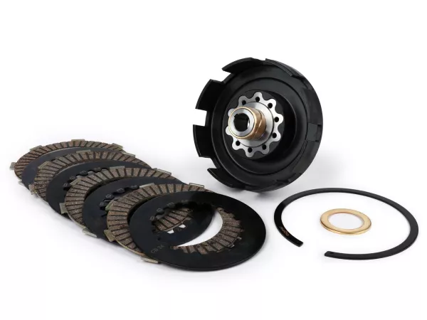 Kit d'embrayage -BGM PRO Superstrong 2.0 Touring CR Ultralube, type Cosa2/FL- Vespa PX - sans pignon d'embrayage, avec garnitures d'embrayage type BGM Pro TOURING Alu