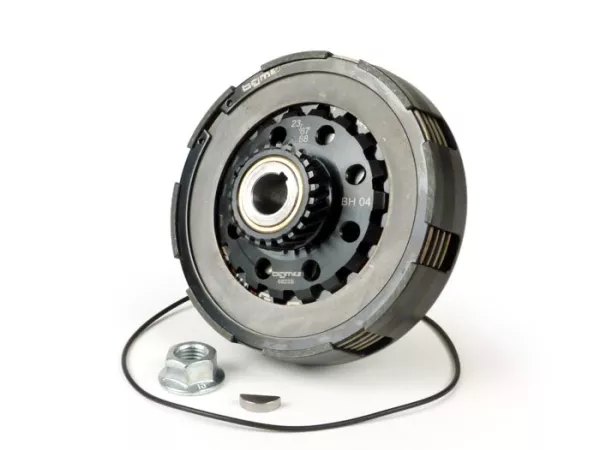 Frizione 23Z (67/68) -BGM PRO Superstrong 2.0 Touring STD Ultralube - rivestimento Cosa2 (acciaio/sughero)- 23 denti per ruota primaria 67/68Z - Vespa PX80, PX125, PX150, T5 125cc, Cosa, Sprint150, Rally180, GT125/GTR125, TS125, GL150, Super125 (VNC1 da N
