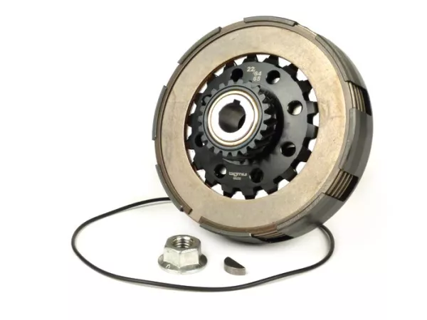 Frizione 22T (64/65) -BGM PRO Superstrong 2.0 Touring STD Ultralube - rivestimento Cosa2 (acciaio/sughero)- 22 denti per ruota primaria 64/65T - Vespa PX200, Rally200 -(pre. BGM8099B)