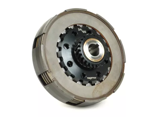 Embrague 24T (64/65) -BGM PRO Superstrong 2.0 Touring STD Ultralube - forro Cosa2 (acero/corcho)- 24 dientes para rueda primaria 64/65T - Vespa PX200, Rally200 -(pre. BGM8099D)