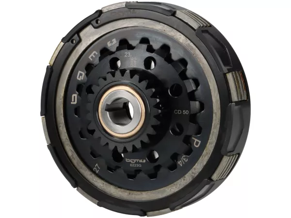 Koppeling 23Z (62/63) -BGM PRO Superstrong 2.0 Sport CR80 Ultralube - Facing CR80 (aluminium 16mm/sinter)- 23 tanden voor primair wiel BGM Pro 62/63Z (rechte vertanding) - Vespa PX, T5, Cosa, Sprint, Rally, GT/GTR, TS125, GL150, Super125 (VNC1 vanaf Nr110