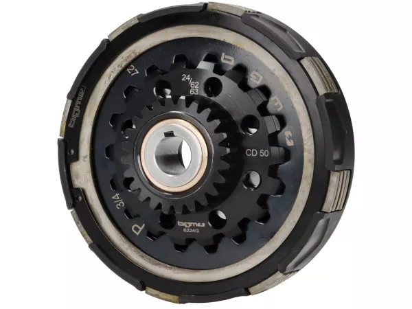 Koppeling 24T (62/63) -BGM PRO Superstrong 2.0 Sport CR80 Ultralube - Facing CR80 (aluminium 16mm/sinter)- 24 tanden voor primair wiel BGM Pro 62/63T (rechte vertanding) - Vespa PX, T5, Cosa, Sprint, Rally, GT/GTR, TS125, GL150, Super125 (VNC1 vanaf Nr110