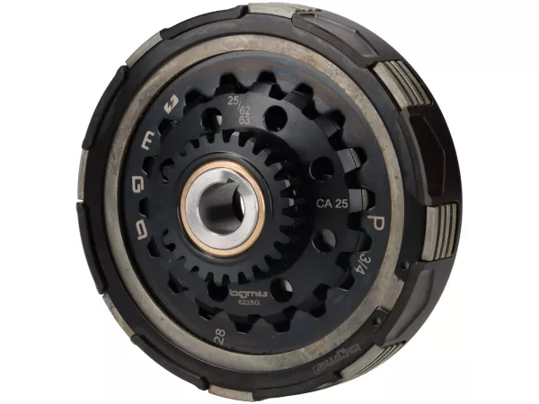 Koppeling 25Z (62/63) -BGM PRO Superstrong 2.0 Sport CR80 Ultralube - Facing CR80 (aluminium 16mm/sinter)- 25 tanden voor primair wiel BGM Pro 62/63Z (rechte vertanding) - Vespa PX, T5, Cosa, Sprint, Rally, GT/GTR, TS125, GL150, Super125 (VNC1 vanaf Nr110