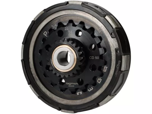 Koppeling 22T (64/65) -BGM PRO Superstrong 2.0 Sport CR80 Ultralube - voering CR80 (aluminium 16mm/sinter)- 22 tanden voor primair wiel 64/65T - Vespa PX200, Rally200 -(voor BGM8299B, voor BGM8322)