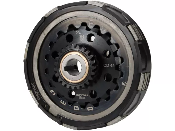 Koppeling 23Z (64/65) -BGM PRO Superstrong 2.0 Sport CR80 Ultralube - voering CR80 (aluminium 16mm/sinter)- 23 tanden voor primair wiel 64/65Z - Vespa PX200, Rally200 -(voor BGM8299, voor BGM8323)