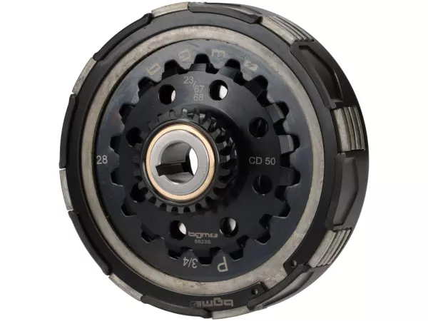 Frizione 23Z (67/68) -BGM PRO Superstrong 2.0 Sport CR80 Ultralube - Rivestimento CR80 (alluminio 16mm/sinterizzato)- 23 denti per ruota primaria 67/68Z - Vespa PX80, PX125, PX150, T5 125cc, Cosa, Sprint150, Rally180, GT125/GTR125, TS125, GL150, Super125