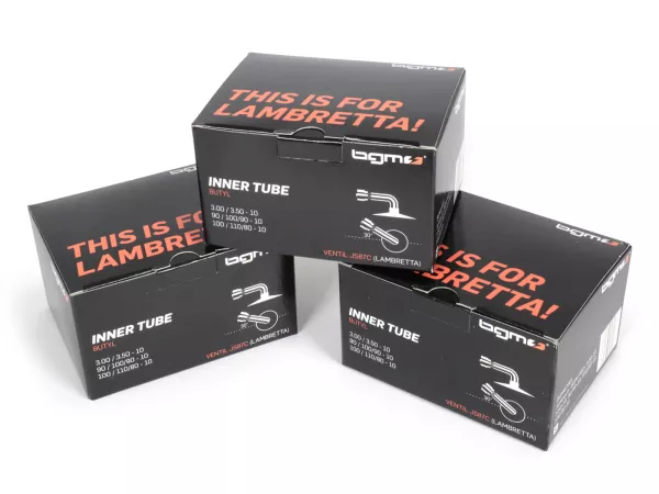 Buizenset (3x) -BGM PRO 10 inch- 3.50-10, 100/80-10, 100/90-10 - Klepstand Lambretta