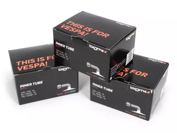 Tube-Kit (3x) -BGM PRO 10 inch- 3.50-10, 100/80-10, 100/90-10 - valve position type Vespa