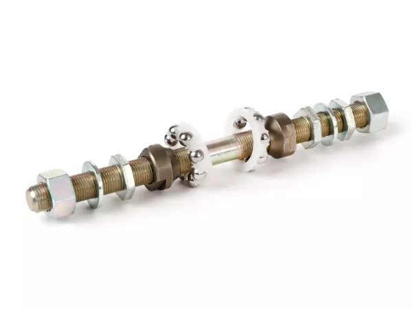Voorwielas incl. kegels, lagers en moeren -CIF Ø11mm, L=165mm- Piaggio Ciao, SI FL2, Boss, Grillo, Superbravo