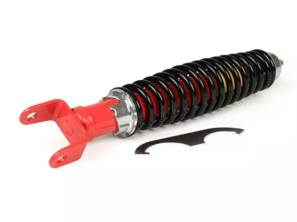 Achterschokdemper -CIF 330mm, verstelbaar- Vespa PX80, PX125, PX150, PX200, T5 125cc, Rally180, Rally200, Sprint150, GT125, GTR125, TS125, V50, PV, ET3 - rood