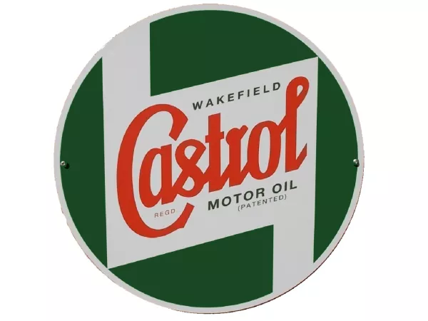 Emaille bord -CASTROL, Classic- Ø=40cm