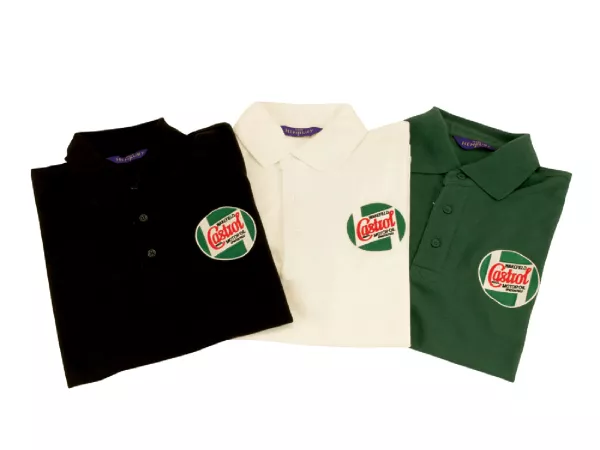 Poloshirt -CASTROL, Klassiek- Heren - zwart - S