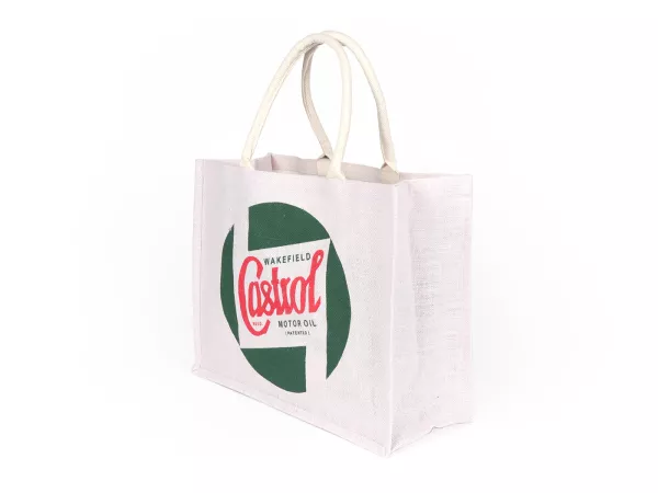 Tas pembawa -CASTROL, Klasik- goni, putih, pegangan panjang