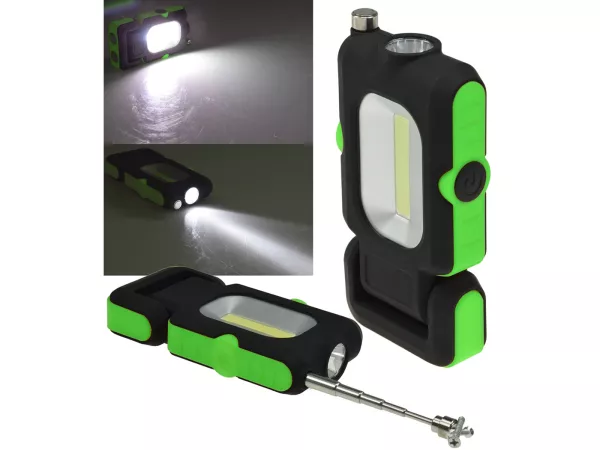 Ficklampa - Inspektionslampa -CHILITEC cob LED med magnetisk bas, 220lm- 60x125x24mm