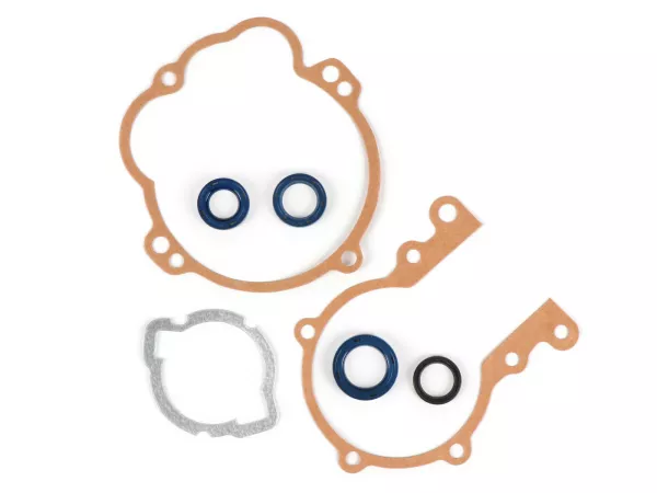 Motorpakkingset incl. asafdichtingen -CIF- Piaggio Ciao, Bravo, SI - voertuigen met mono-aandrijving