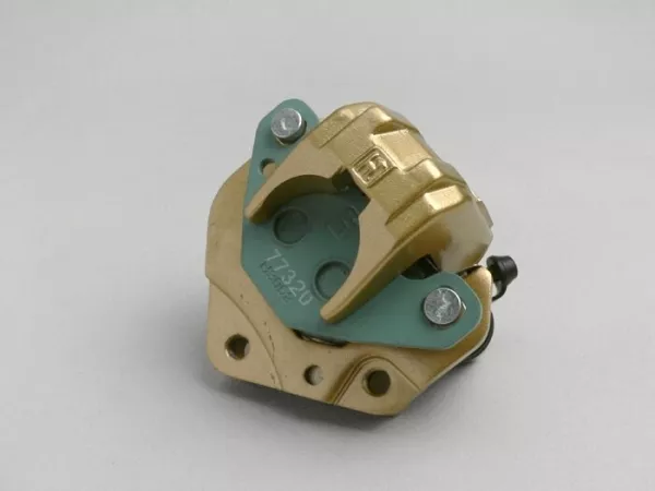 Brake caliper, front -HENG TONG- Gilera Runner 50 (ZAPC14, ZAPC36), ICE, Stalker (ZAPC13, ZAPC40), Piaggio Storm (TEC1T, ZAPC29), NRG (SAL1T, ZAPC18), NRG Extreme (ZAPC21), NRG MC3 (ZAPC21, ZAPC32), NRG Power (ZAPC45), NTT (SAL1T), Typhoon (TEC1T, TEC2T,