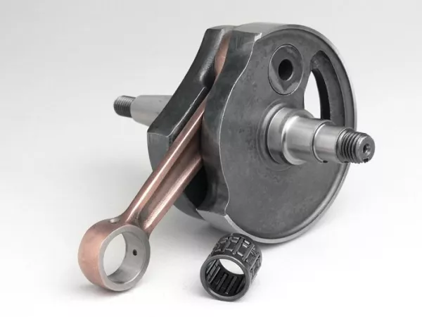 Crankshaft -MAZZUCCHELLI Standard (rotary slider)- Vespa PV125, ET3 125, PK80 S, PK125 S (Ø 19mm cone)