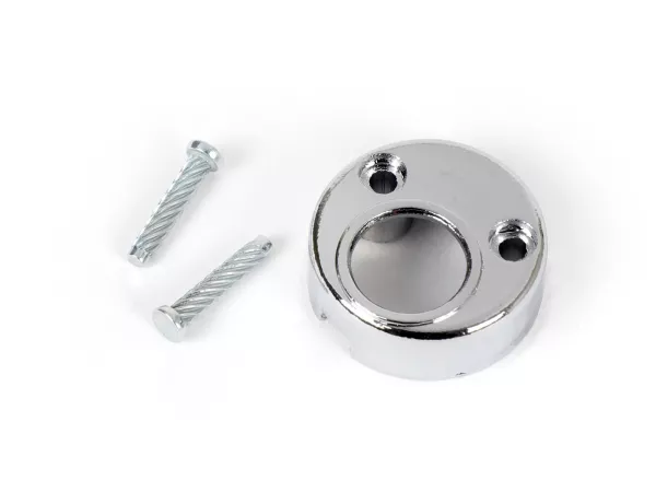 Steering lock cover incl. Rivets -CIF, Round- Vespa PX (-1984), ET3, V50 (V5A1T 912783-), V50 Special (V5B3T 207317-), V50 S (V5SA1T 77868-), SR50 (V5SS2T 10529-), PV125 (VMA2T 0188997-), Sprint150 (VLB1T 0366947-), Rally, Super150 (VBC1T 529891-), GT/GTR