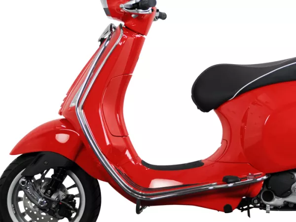 Voorste valbeugel -PIAGGIO- Vespa Primavera 50 (ZAPC53100, ZAPC53200), Vespa Primavera 125 (ZAPM81100), Vespa Primavera 150 (ZAPM81200), Vespa Sprint 50 (ZAPC53101, ZAPC53201), Vespa Sprint 125 (RP8M82111, ZAPM81300, ZAPM81301) - chroom