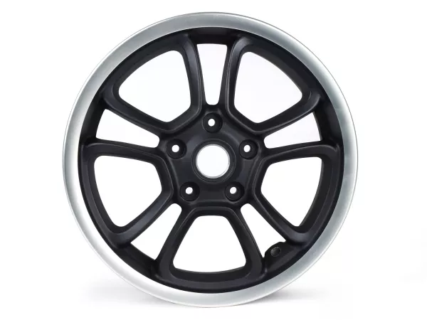 Wheel rim, graphite/polished, front -PIAGGIO 3.00-12 inch - 10 spokes- Vespa GTS, GTS Super, GTV, Sei Giorni, GT 60, GT, GT L 125-300ccm