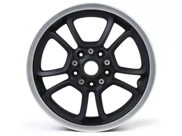 Roda, grafit/dipoles, belakang -PIAGGIO 3.00-12 inci - 10 jari-jari - Vespa GTS, GTS Super, GTV, Sei Giorni, GT 60, GT, GT L 125-300ccm