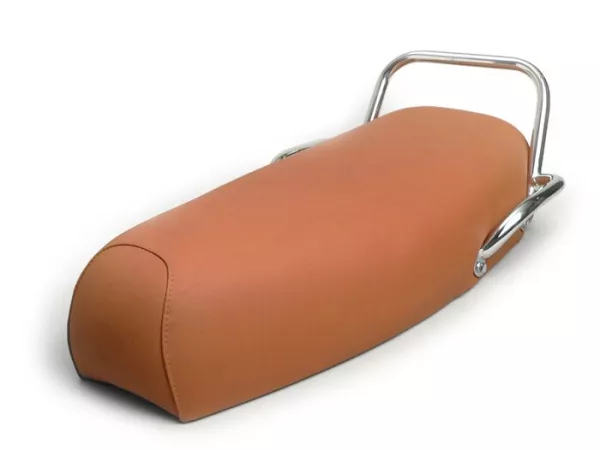Zitbank -VESPA- PX Lusso (2001-2010) - Bruine chromen stang