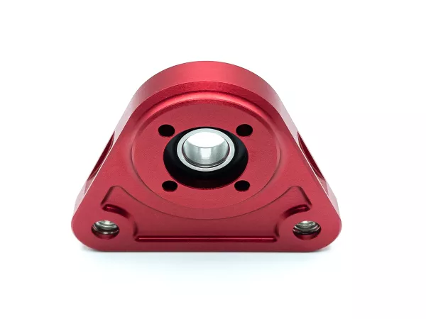 Lagerplaat driehoek achterwiel -MC PROPARTS- Piaggio Bravo, Ciao, Si CNC Aluminium -Rood-