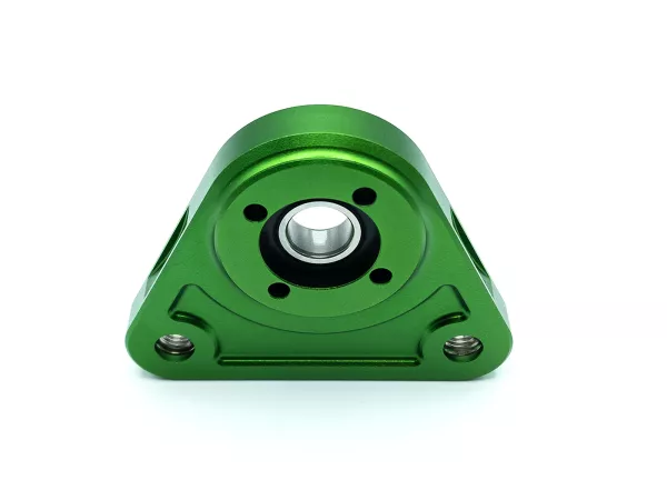 Lagerplaat driehoek achterwiel -MC PROPARTS- Piaggio Bravo, Ciao, Si CNC Aluminium -Groen-