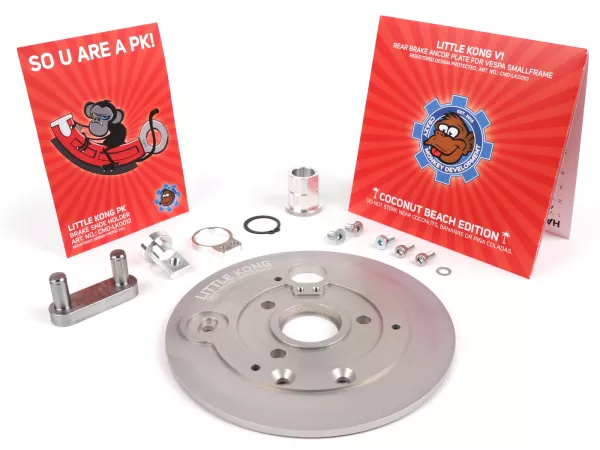Rear hub back plate CNC Aluminium -CMD Little Kong- Vespa PK
