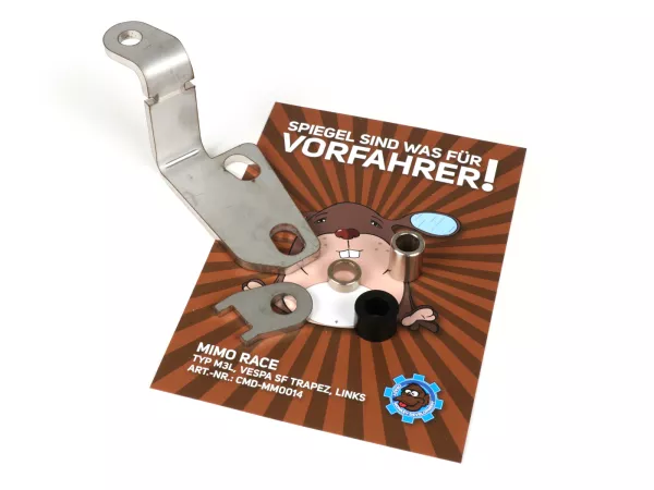 Spiegelbeugel -CMD MiMo Race- Vespa V50 Special, V50 Elestart - trapeziumvormige koplamp - links