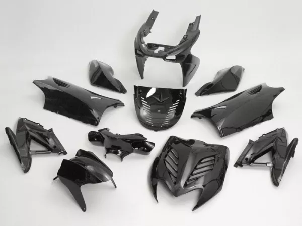 Verkleidungsteileset -DMP- 11 tlg. - Yamaha Aerox (YQ50/L, 2-Takt), MBK Nitro (YQ50/L, 2-Takt) - Schwarzmetallic