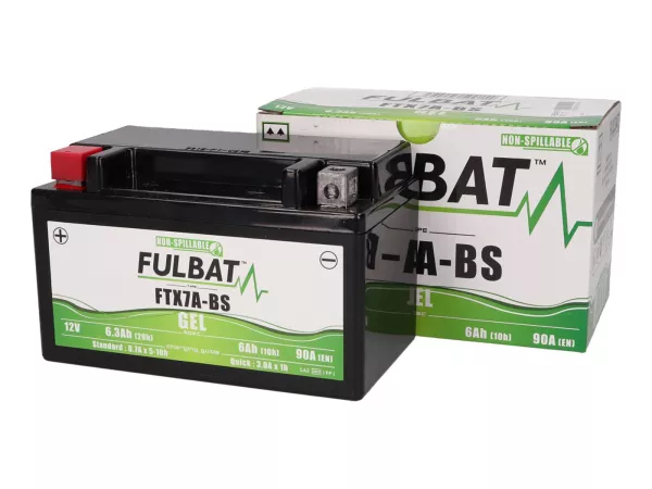 Battery (gel), maintenance-free -FULBAT FTX7A-BS, 12V 6Ah, 150x87x93mm