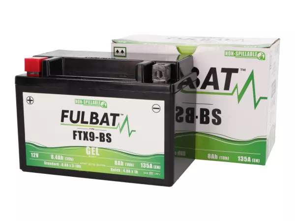 Battery (gel), maintenance-free -FULBAT FTX9-BS, 12V, 8Ah, 150x87x105mm