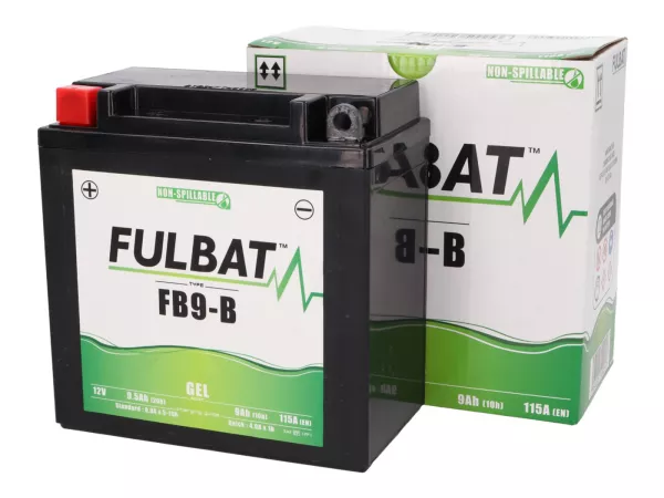 Batería (gel), sin mantenimiento -FULBAT 12N9-4B1 / YB9-B, 12V 9Ah, 135x75x139mm - Vespa Cosa 200, PX Lusso Elestart, Vespa S 50, ET4 125cc, Gilera Runner FX 125, Piaggio Hexagon, NRG, Skipper, TPH125, X9