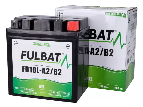 Battery (gel), maintenance-free -FULBAT FB10L-A2/B2, 12V 11Ah, 136x91x146mm