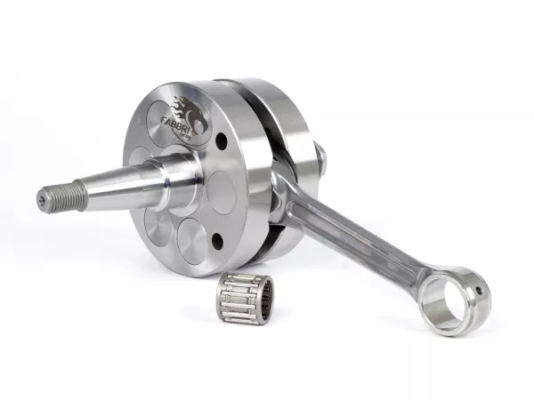 Krukas -FABBRI RACING (drijfstangprimatist) M200 (voor Quattrini motorkoffer C200, wangen=Ø91mm) - volle wang 58mm slag, 115mm drijfstang- Vespa PK125 XL2, PK125 ETS (Ø 24mm conus)