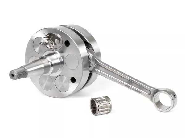 Krukas -FABBRI RACING (drijfstangprimatist) M200 (voor Quattrini motorkoffer C200, wangen=Ø92mm) - volle wang 60mm slag, 120mm drijfstang- Vespa PK125 XL2, PK125 ETS (Ø 24mm conus)