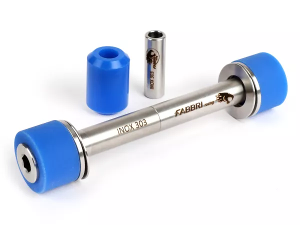 Silentblock motor -FABBRI RACING Azul, acero inoxidable/poliuretano, 60 sha (Shore) para cárter motor Piaggio para Vespa V50, V90, SS50, SS90, PV125, ET3, PK S, PK XL