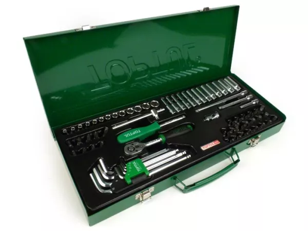 Dopsleutelset (ratelbox) -TOPTUL 1/4- 4mm-14mm + bits - 72 stuks