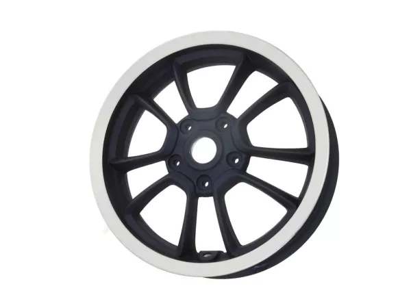Pelek depan, pelek biru perak -PIAGGIO 3.00-12 inci - 10 jari-jari - Vespa Primavera 125 (ZAPMA1100, ZAPMA1101, ZAPMD1100), Vespa Primavera 150 (ZAPMA1200, ZAPMA1201, ZAPMD120), Vespa Primavera 50 (ZAPCA0100, ZAPCA0102, ZAPCA0200, ZAPCA0202, ZAPCD010, Z