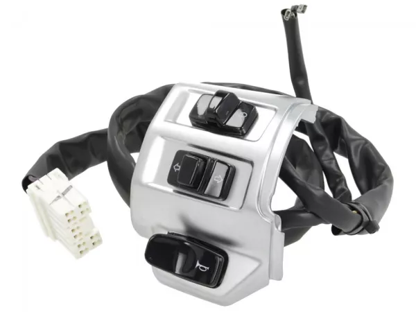 Switch unit, matt chrome, left -PIAGGIO- Vespa Primavera 50, Sprint 50