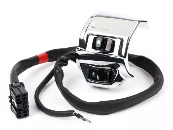 Switch unit, chrome, right -PIAGGIO- Vespa Primavera 50 (ZAPC53100, ZAPC53200, ZAPC53300, ZAPC53302, ZAPCA0100, ZAPCA0102, ZAPCA0200), Vespa Sprint 50 (ZAPC53101, ZAPC53201, ZAPC53301, ZAPC53303, ZAPCA0101, ZAPCA0103, ZAPCA0201)