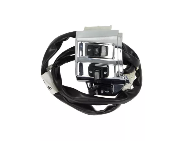 Unit sakelar, krom, kiri -PIAGGIO- Vespa Primavera 125 (ZAPMA1100, ZAPMA1101, ZAPMD1100), Vespa Primavera 150 (ZAPMA1200, ZAPMA1201, ZAPMD120), Vespa Sprint 125 (ZAPMA1300, ZAPMA1301, ZAPMD1101), Vespa Sprint 150 (ZAPMA1400, ZAPMA1401, ZAPMD1201), Ve
